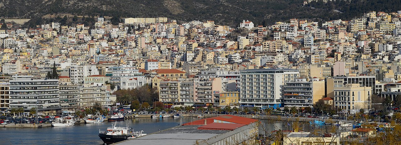 Kavala Old Town and harbour with Ottoman houses climbing the hill — northern Greek cruise port
