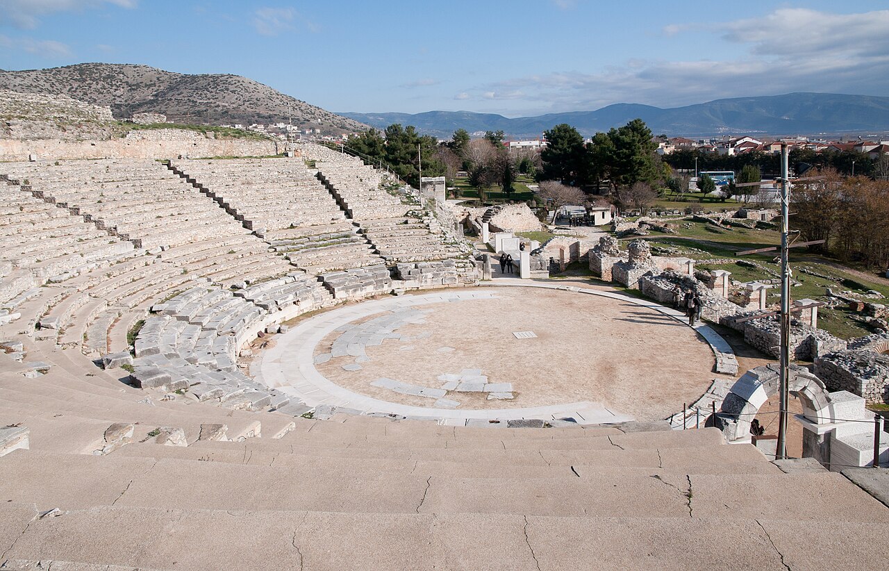 Ancient theatre at UNESCO Philippi archaeological site near Kavala